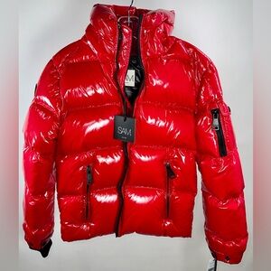 Brand New Sam. NYC Boys Parker Coat Sz 12 color red chili